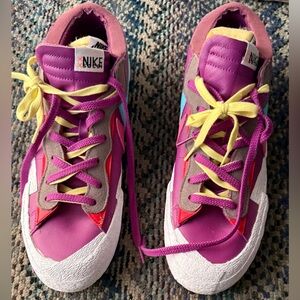Nike x Sacai purple and pink trainers size 15